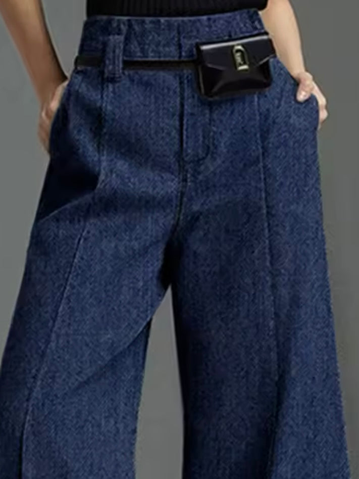 Dark blue flare open leg jeans