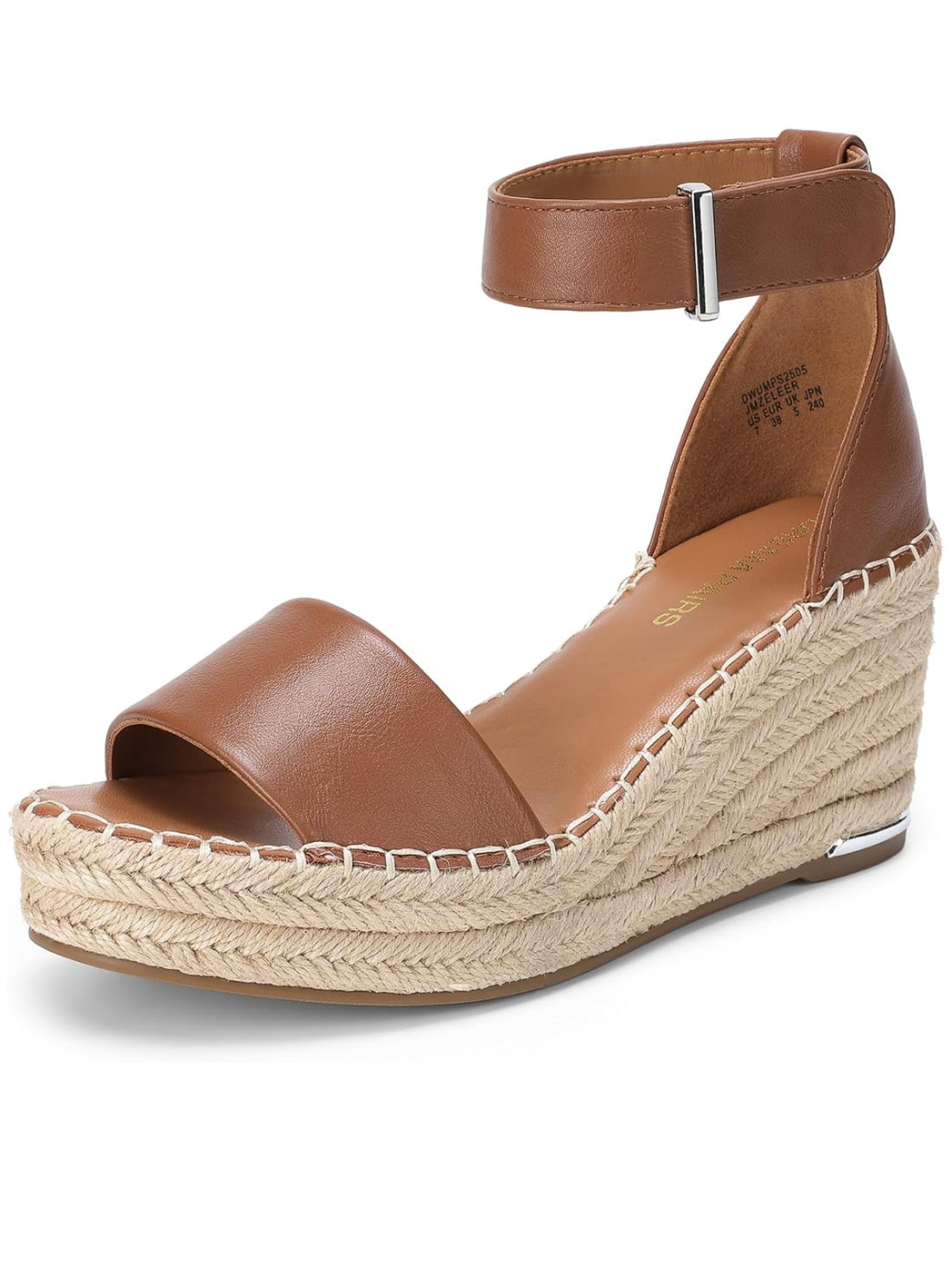 Brown wedge high heels sandals