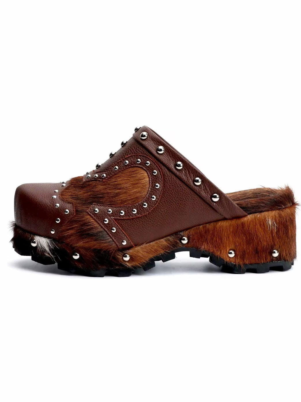 Brown high heels platform shoes