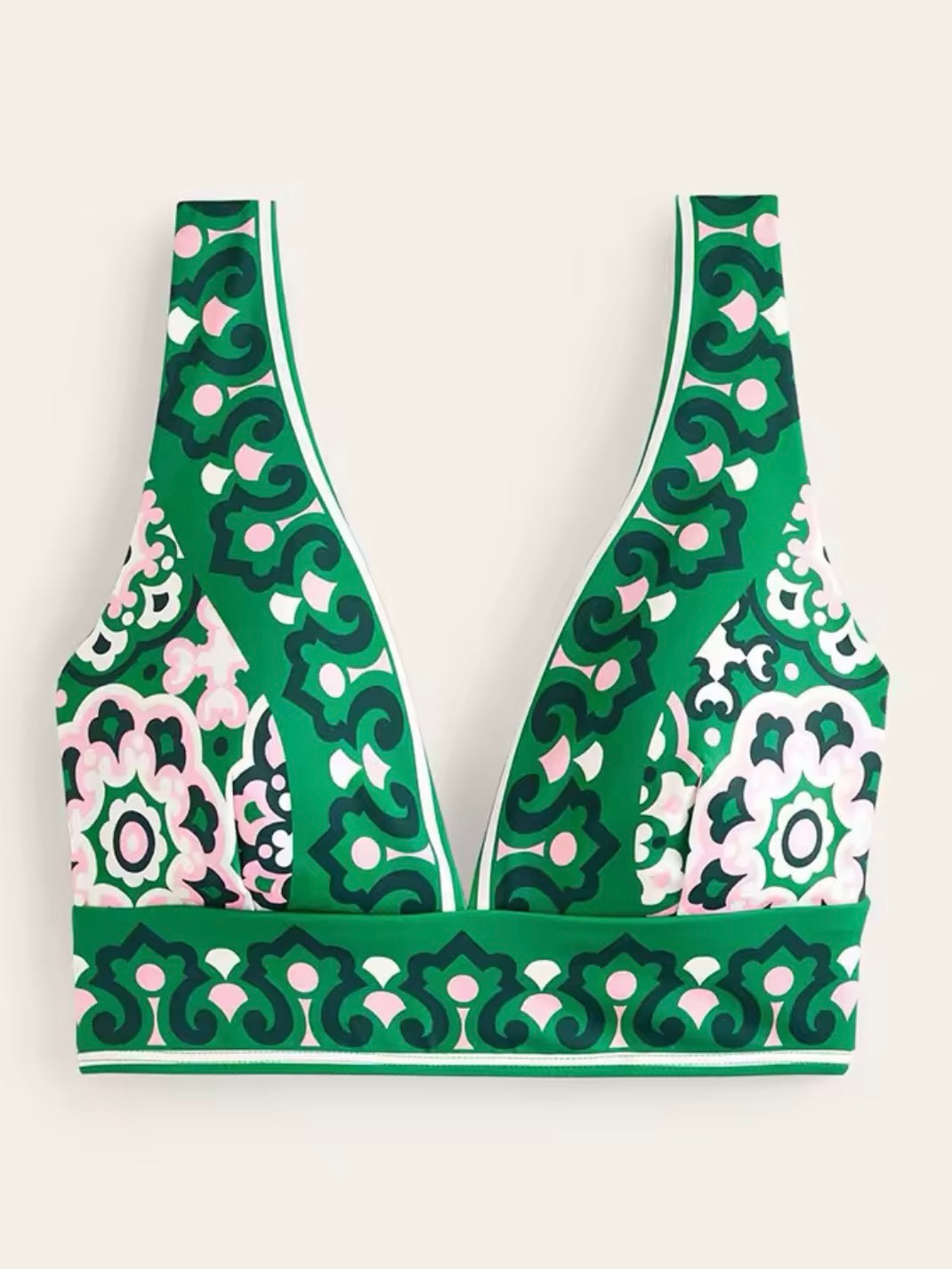 Green floral print top / bottom bikini