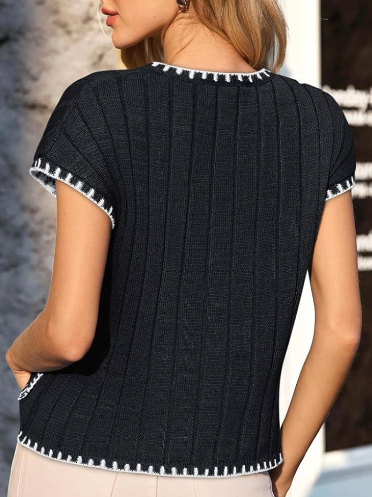Solid colors knitted pullover top