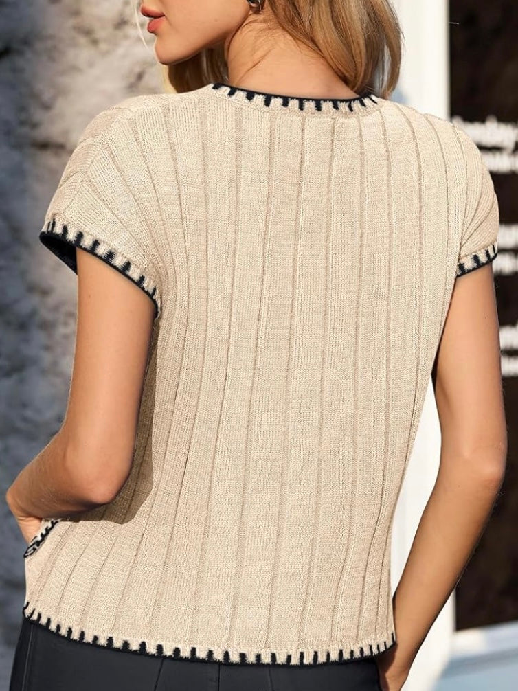 Solid colors knitted pullover top