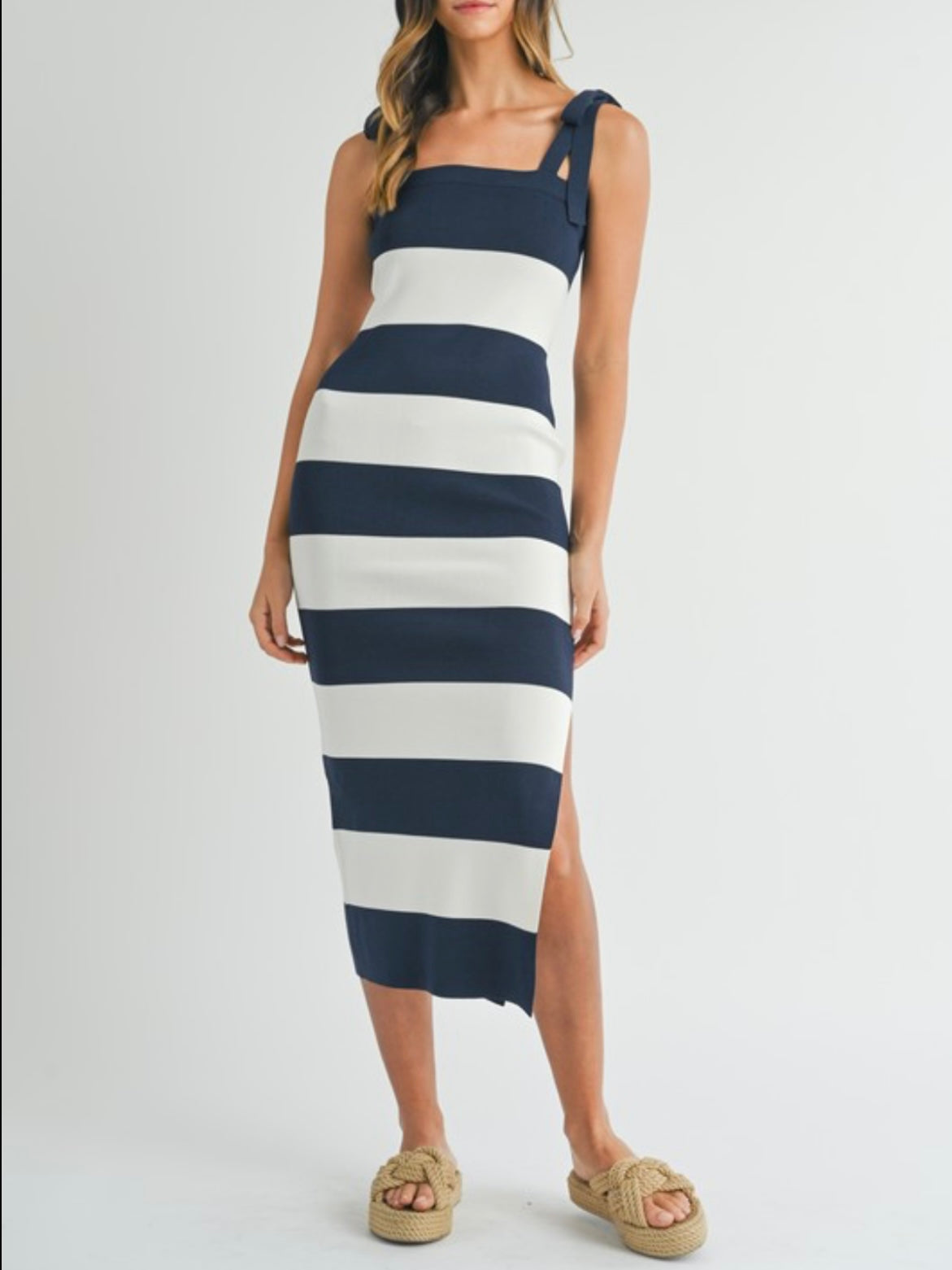 White Ginger Blue Spaghetti Dress main image 0