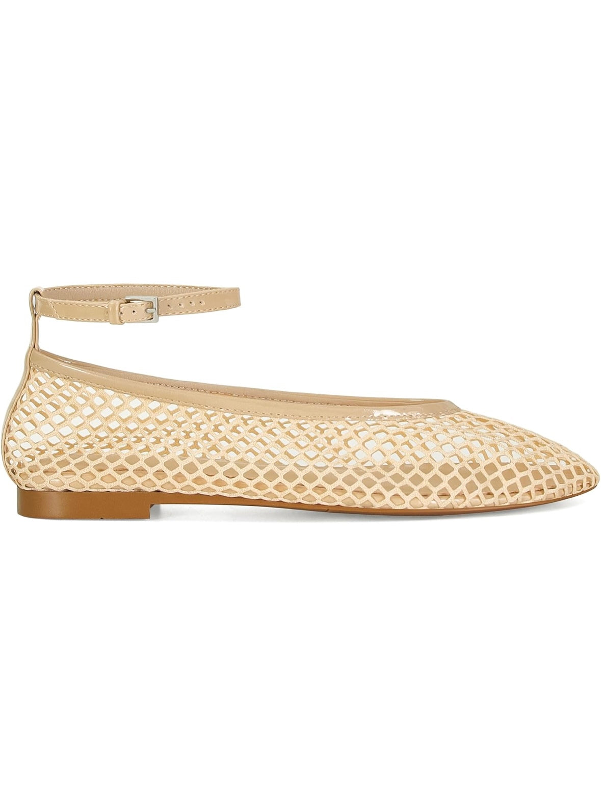 Solid colors net flats shoes ankle strap