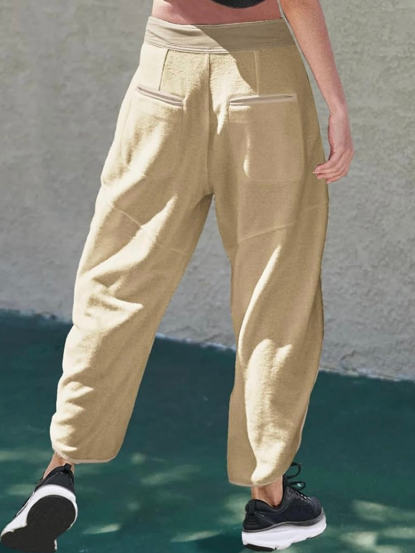 Solid colors barrel Capri pants