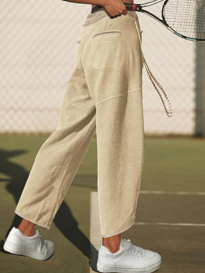 Solid colors barrel Capri pants