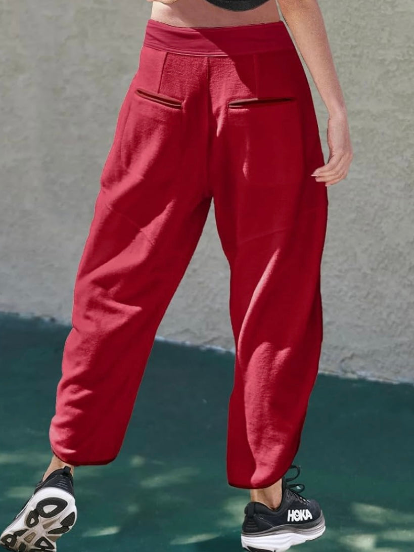 Solid colors barrel Capri pants