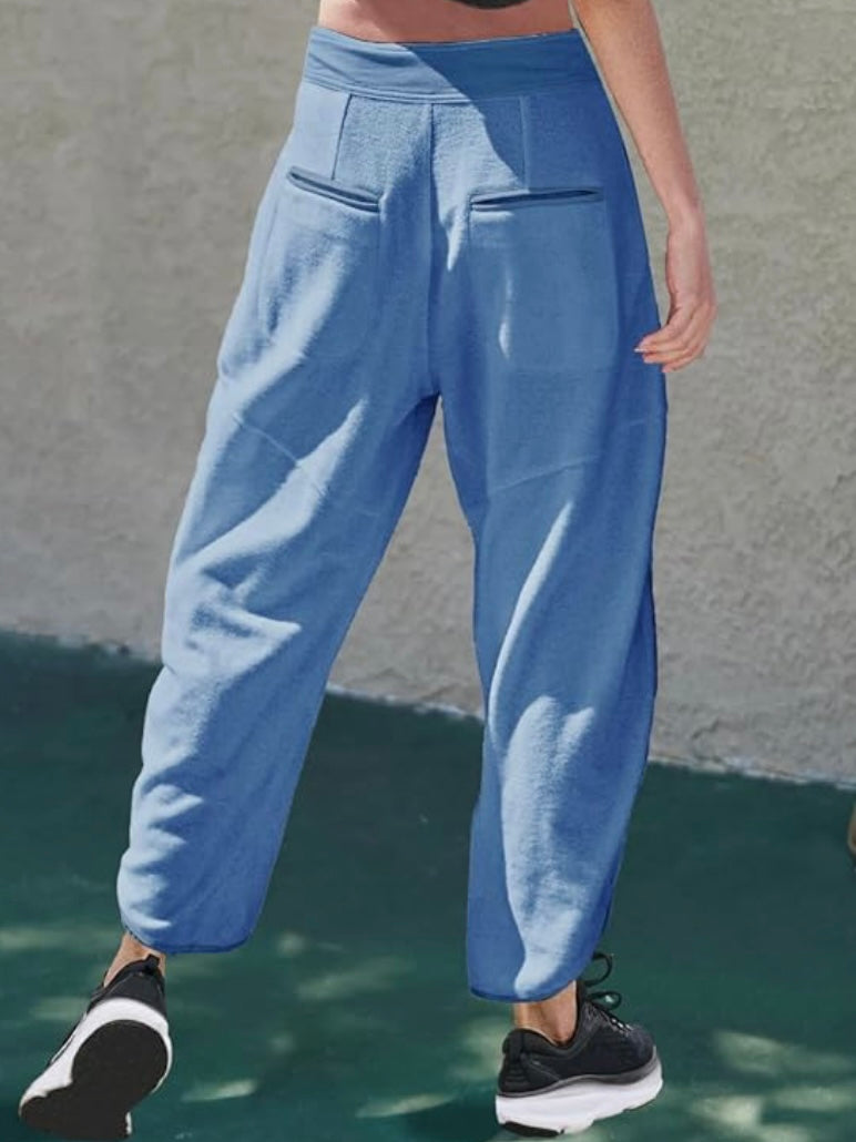 Solid colors barrel Capri pants