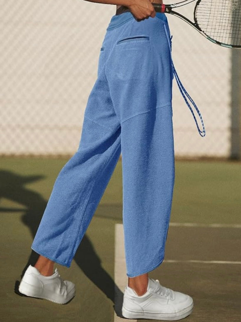 Solid colors barrel Capri pants