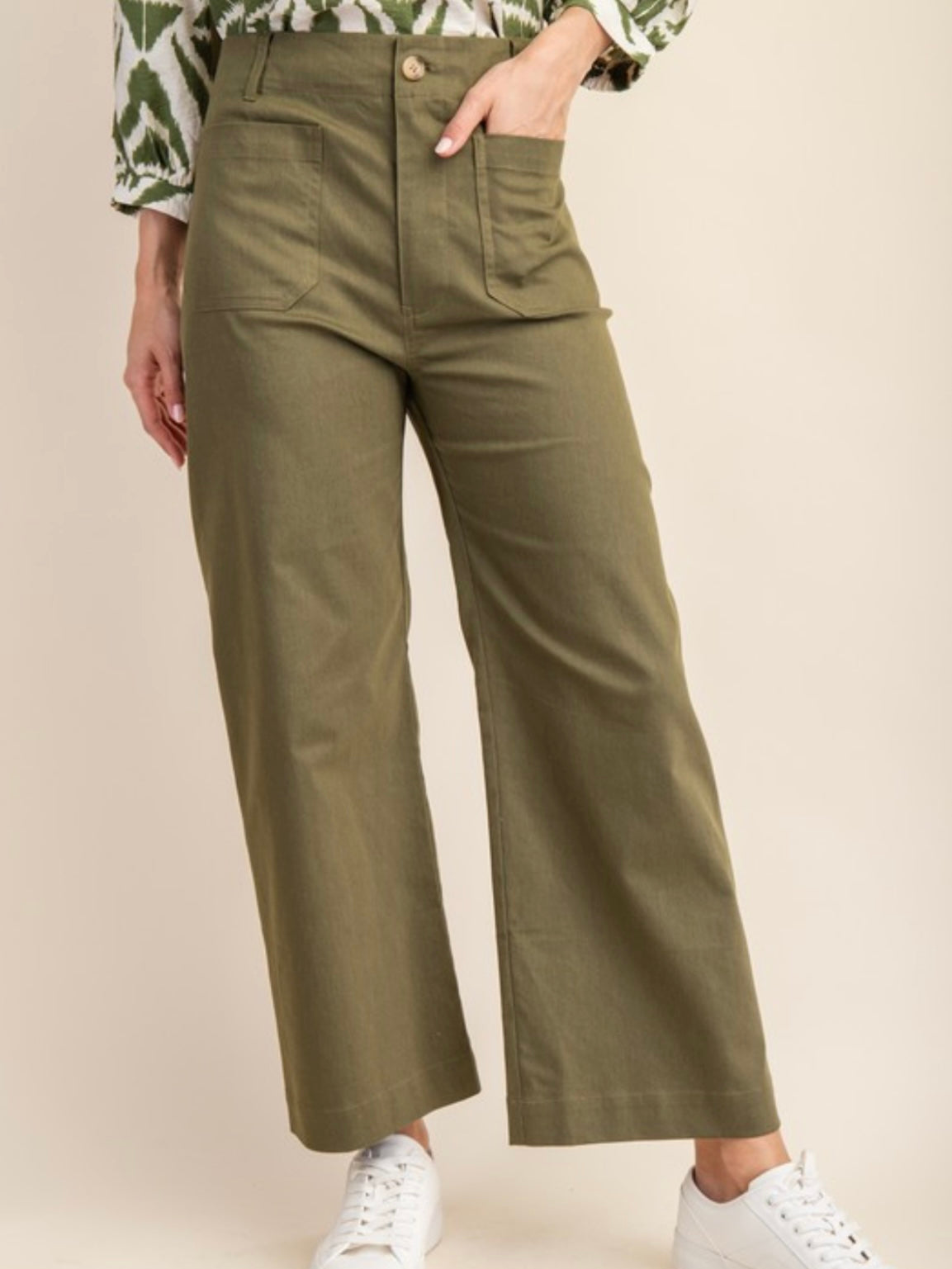 Solid colors fabric straight jeans
