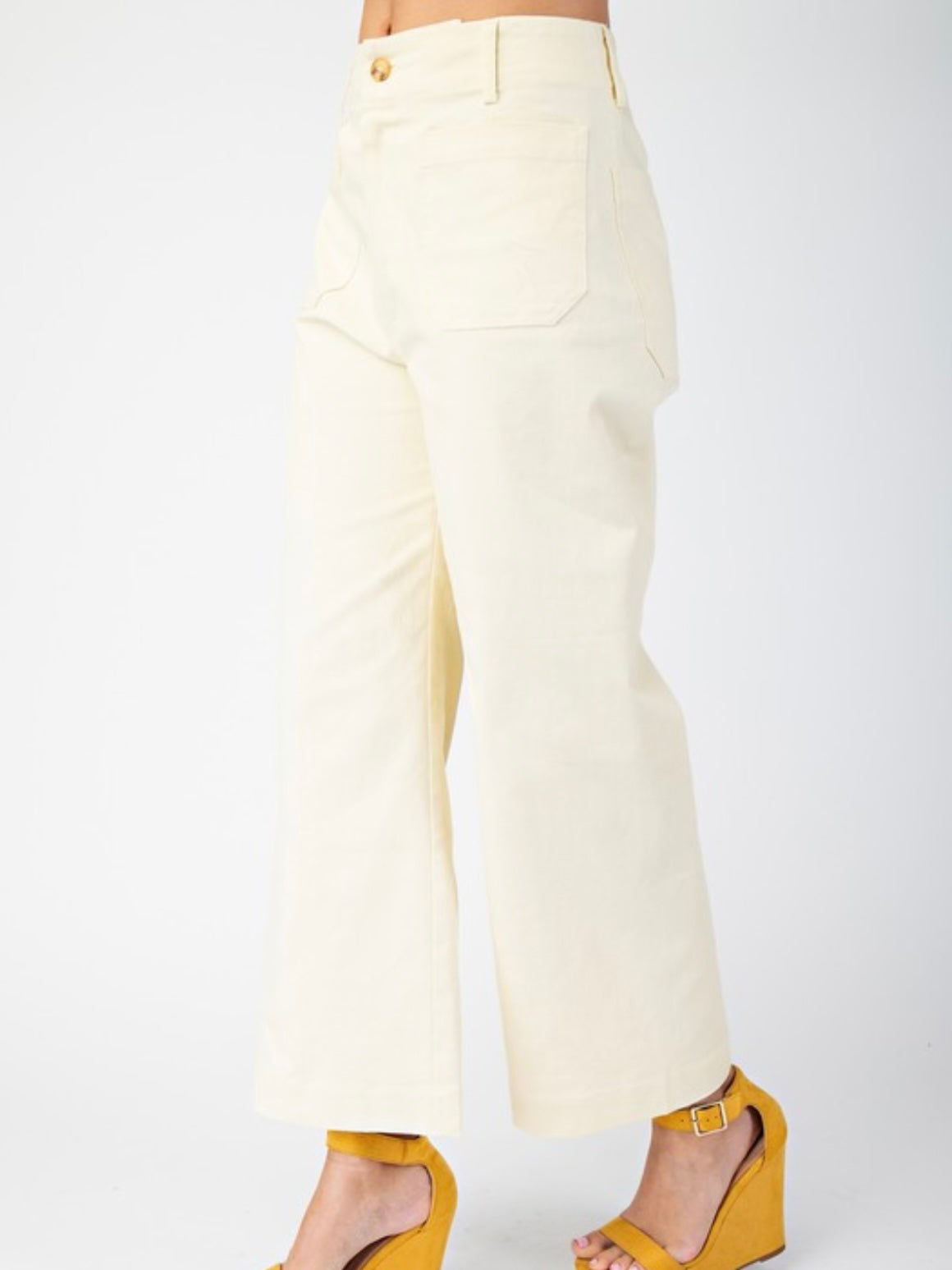 Solid colors fabric straight jeans