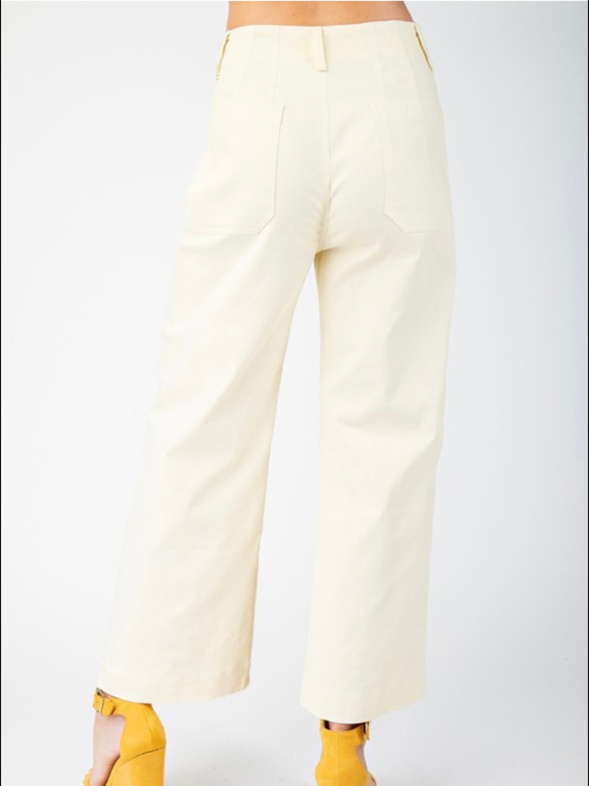 Solid colors fabric straight jeans