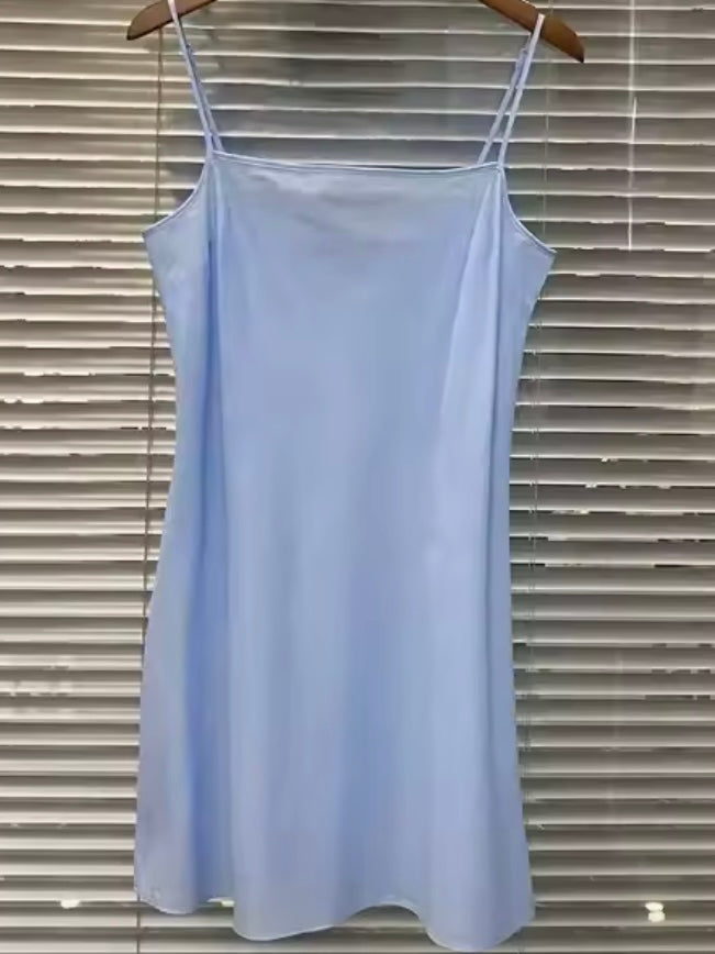 Light blue lace sleeveless mini dress