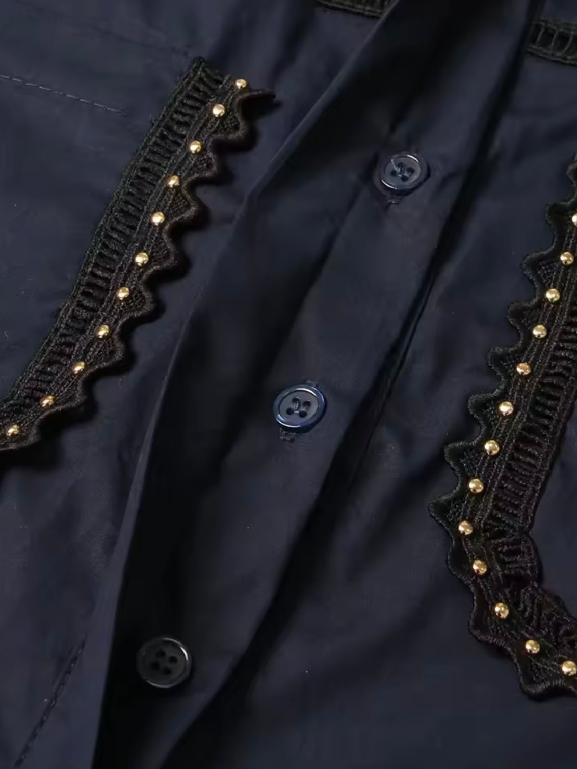 Solid colors and gold studded Set of 2 shirt and skirt