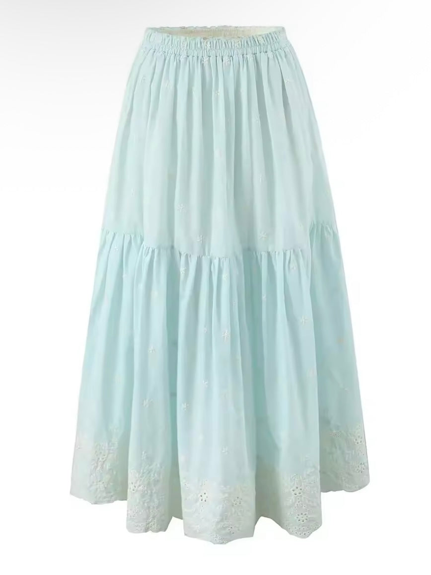 Light blue lace Set of 2 top and skirt