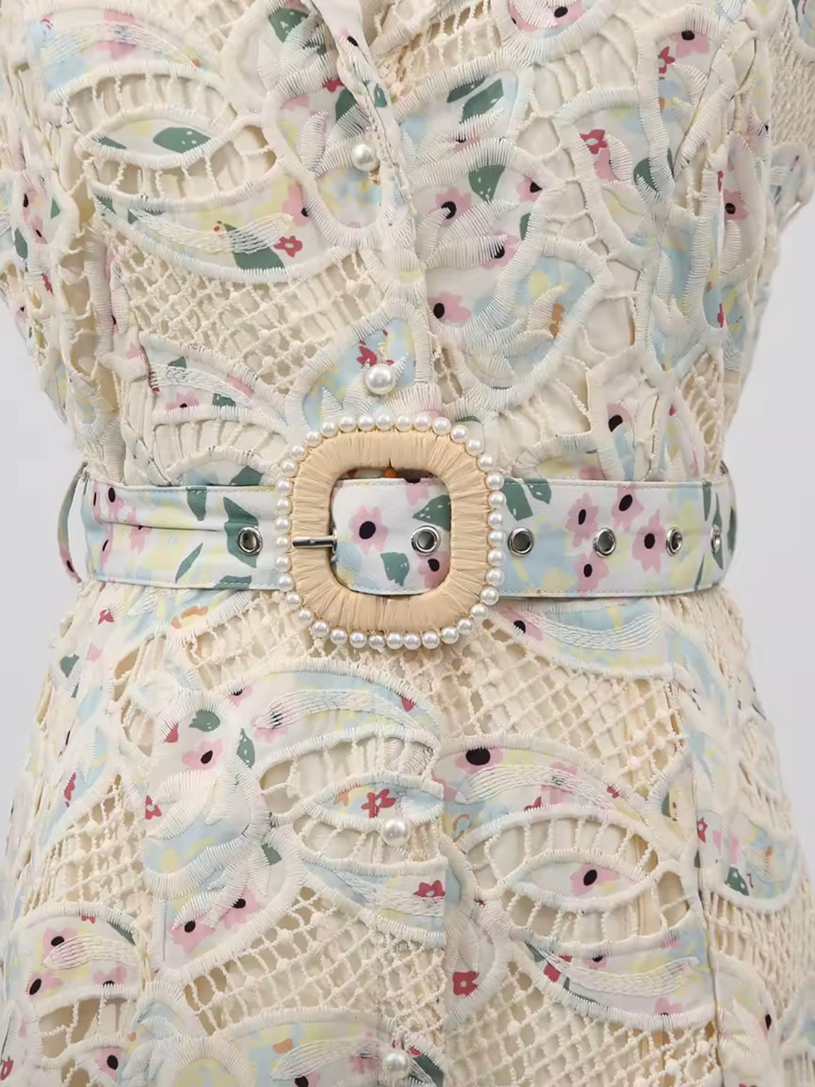 White crochet maxi dress