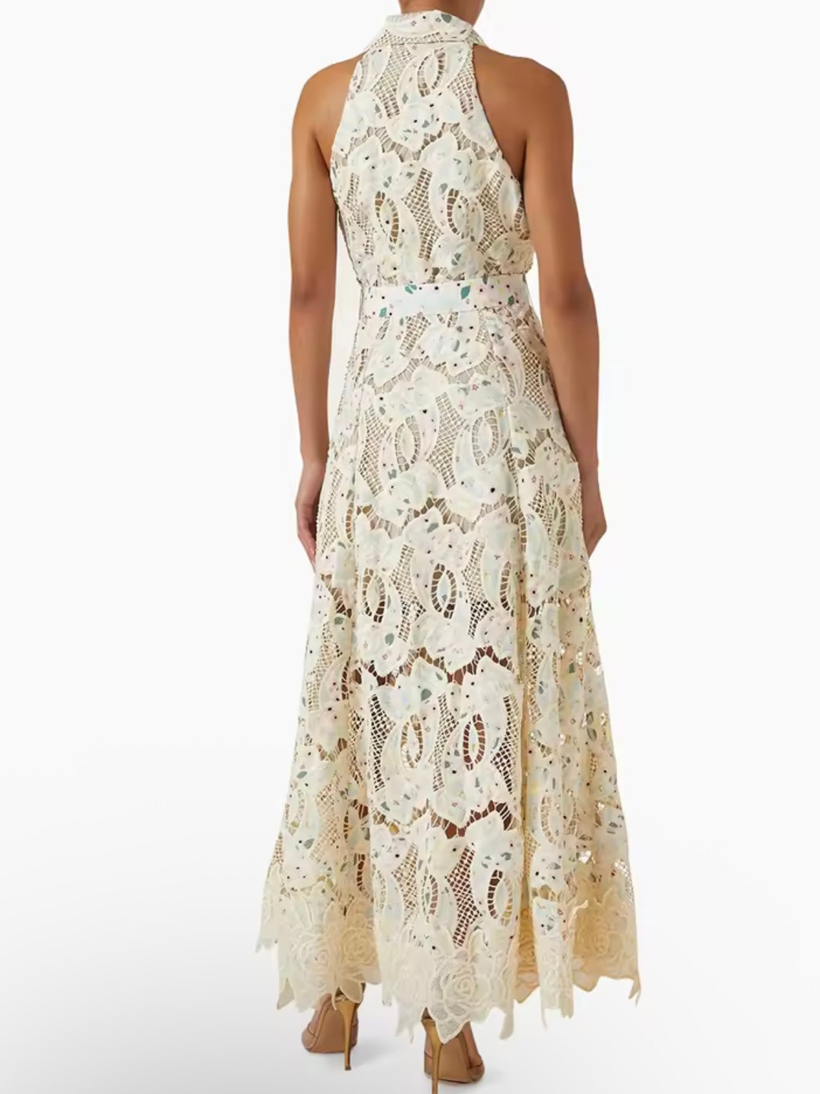 White crochet maxi dress