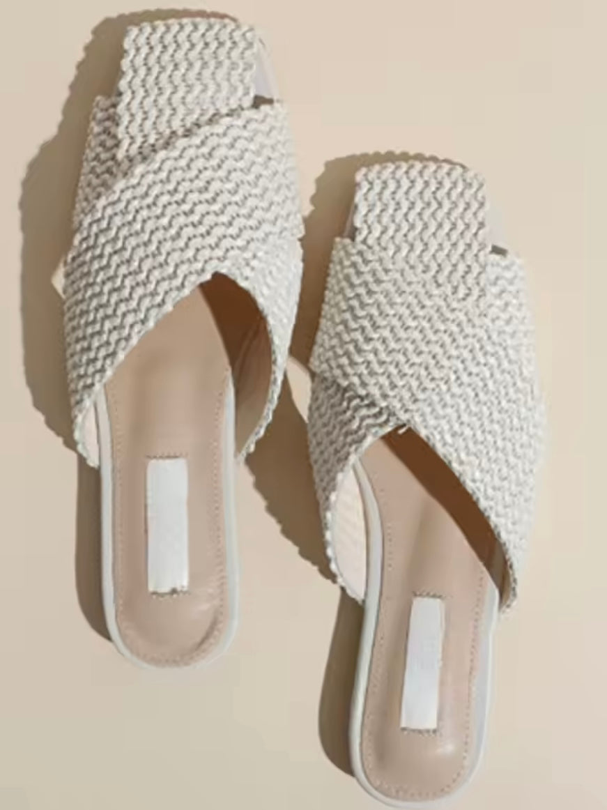 Terra solid colors rounded slippers flats shoes