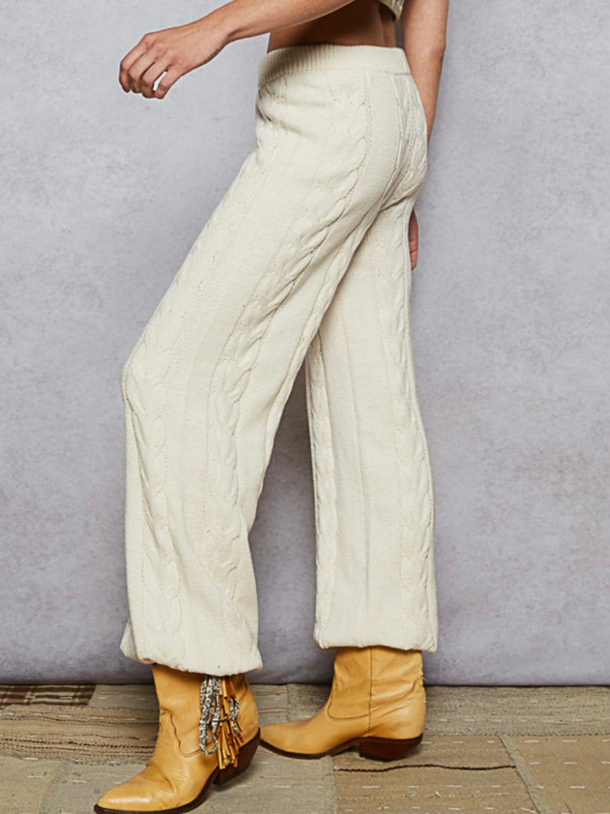 Off white knitted hoodie Set of sweater and pants