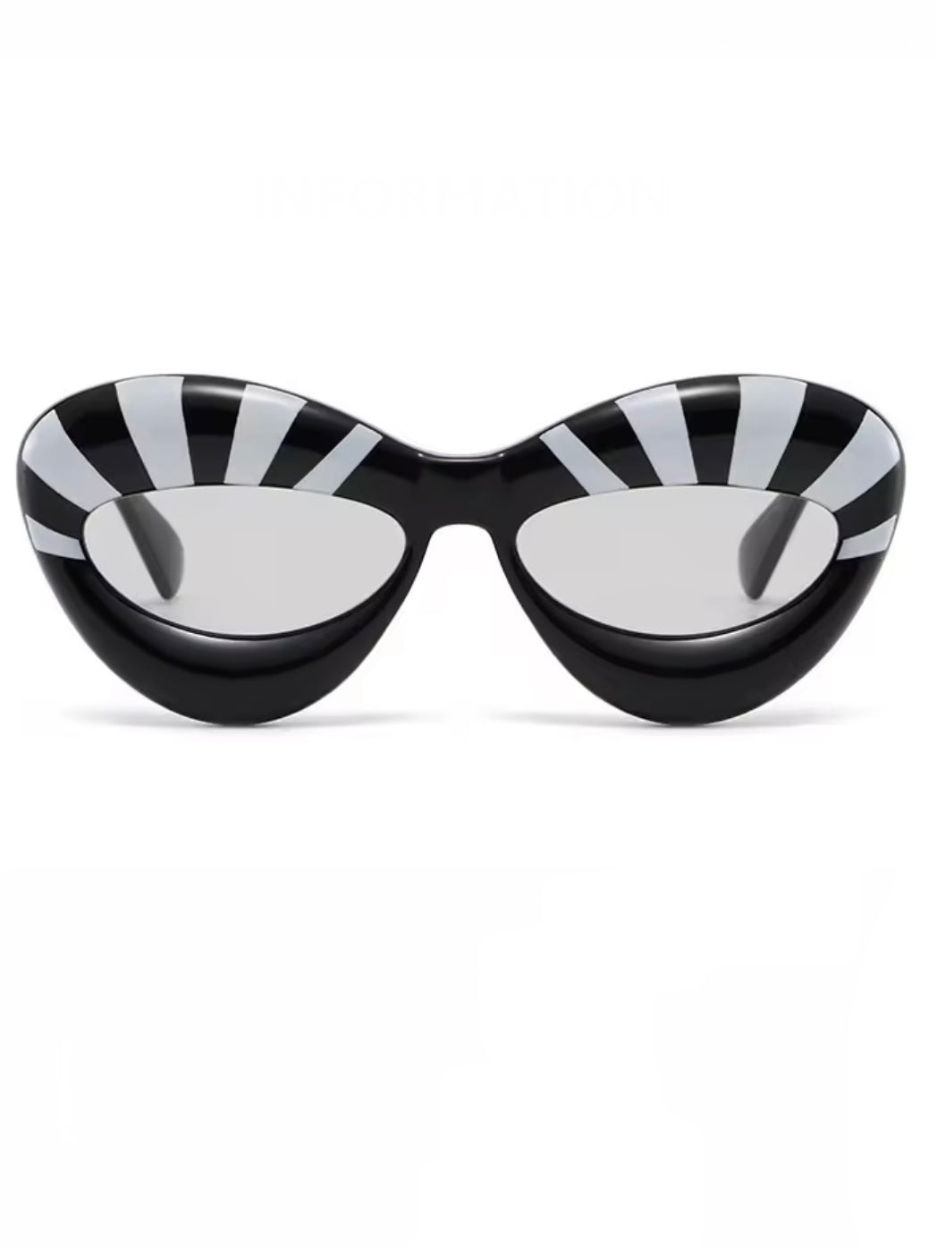 Oval cat eye striped sunglasses