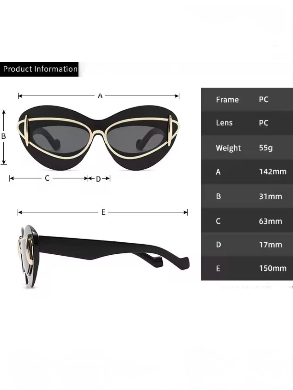 Oval cat eye sunglasses