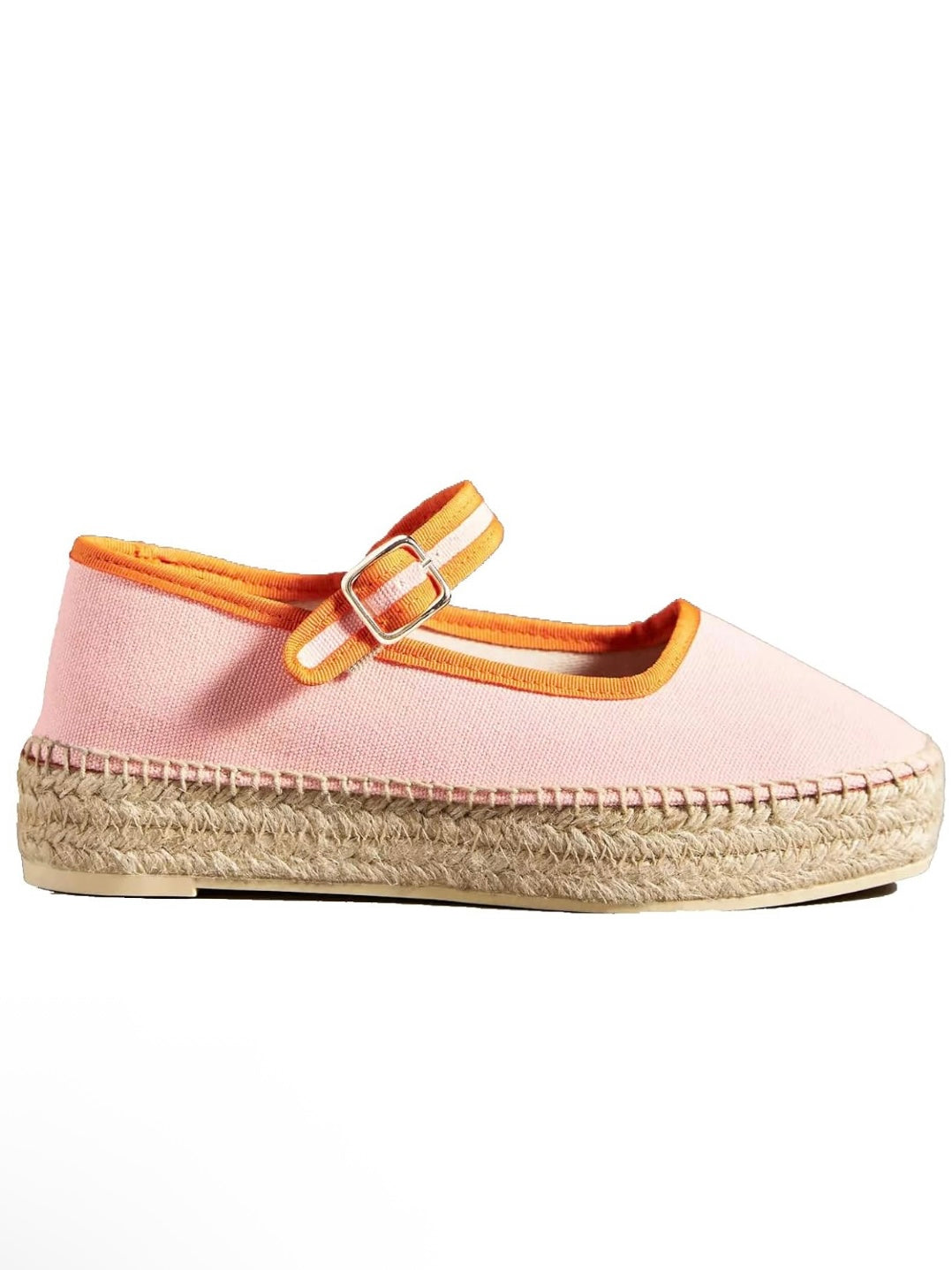 Canvas wedge espadrilles flat platform double strap