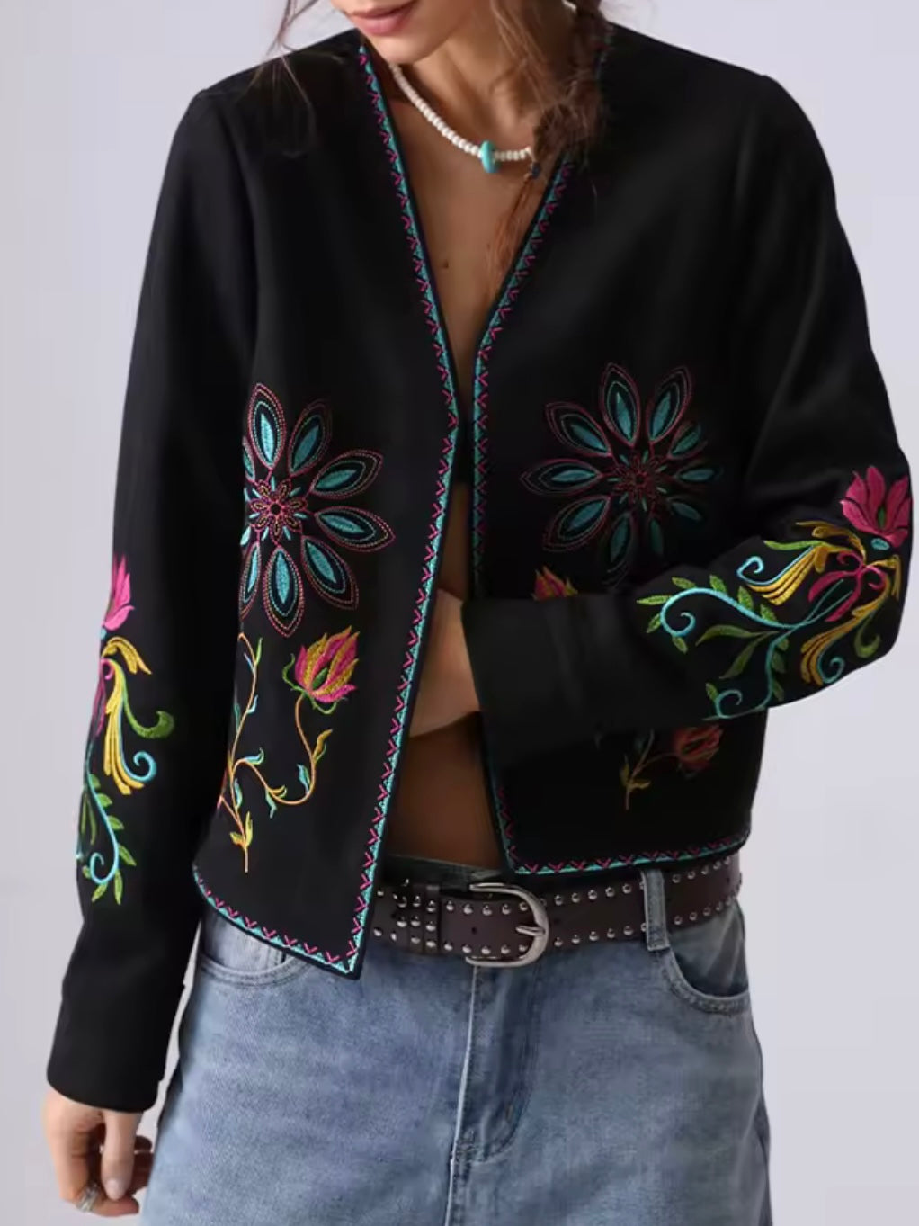 Black embroidered jacket