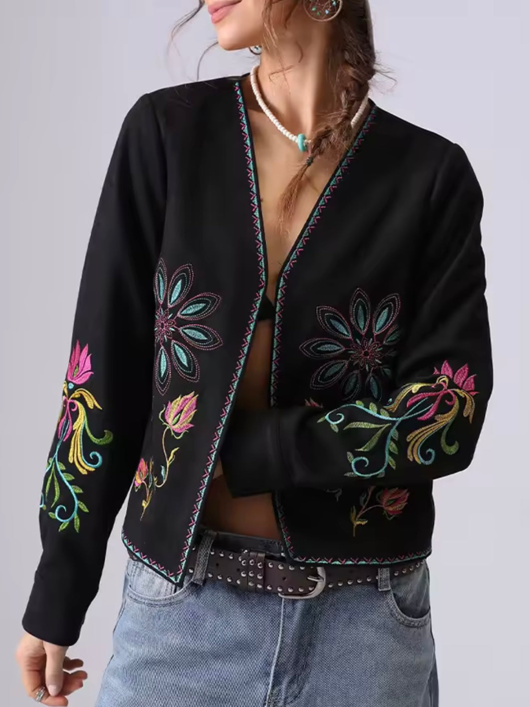 Black embroidered jacket