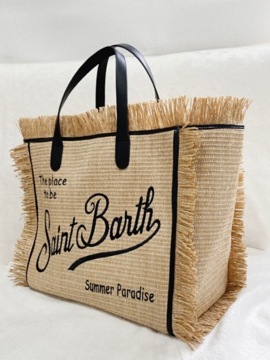 Beige natural big Saint Barts boho handbag - Wapas