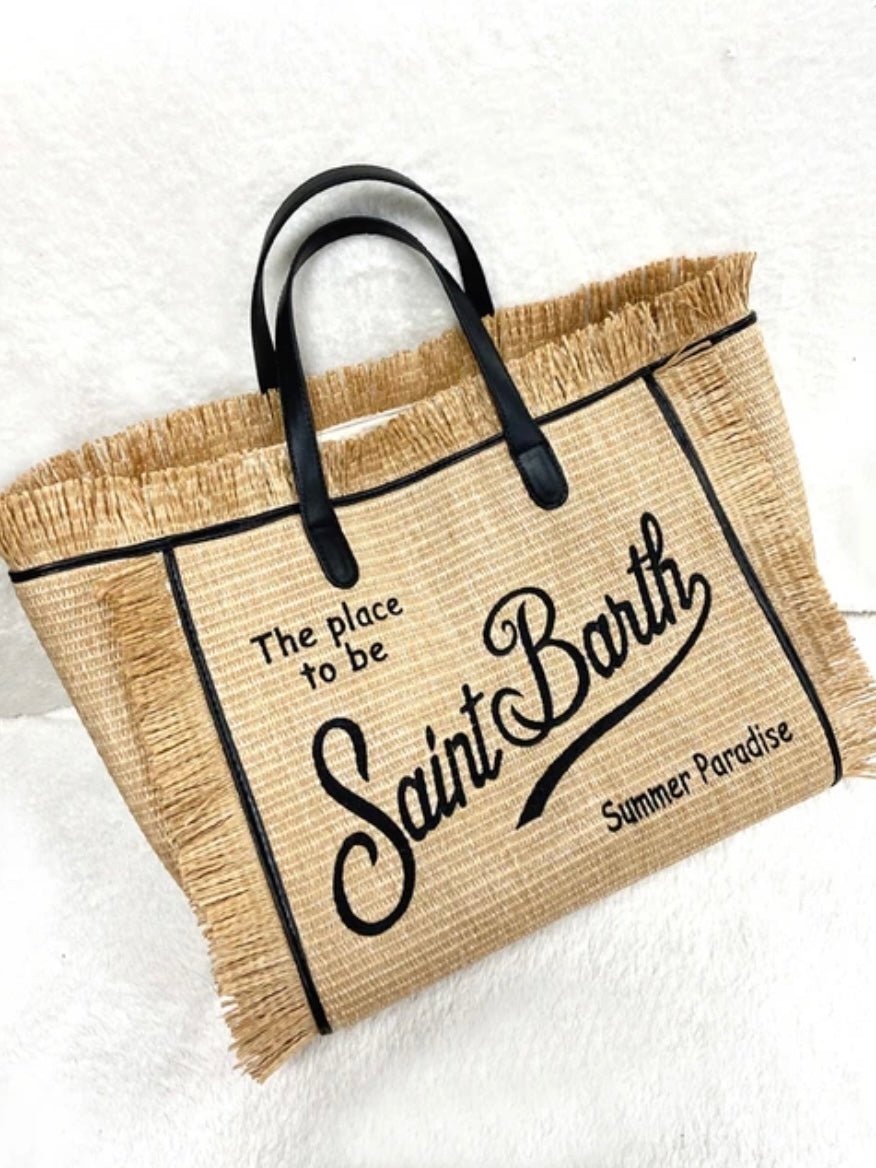 Beige natural big Saint Barts boho handbag - Wapas
