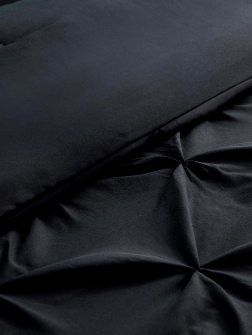 Black pleated bed set 8 pieces - Wapas