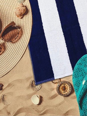 Blue and white striped towels - Wapas