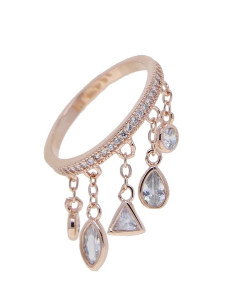 Circonia rose gold ring - Wapas
