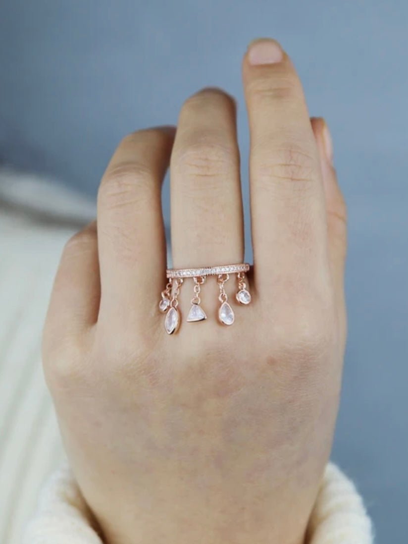 Circonia rose gold ring - Wapas