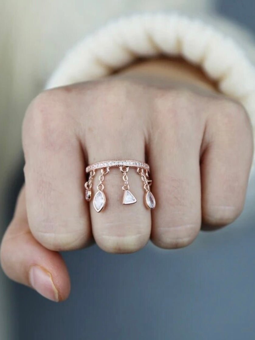 Circonia rose gold ring - Wapas
