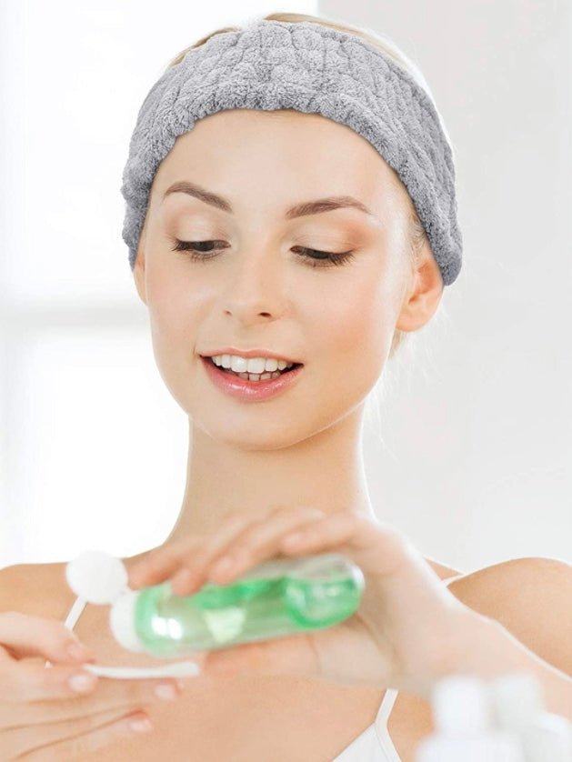 Gray, black and white padded facial headband - Wapas