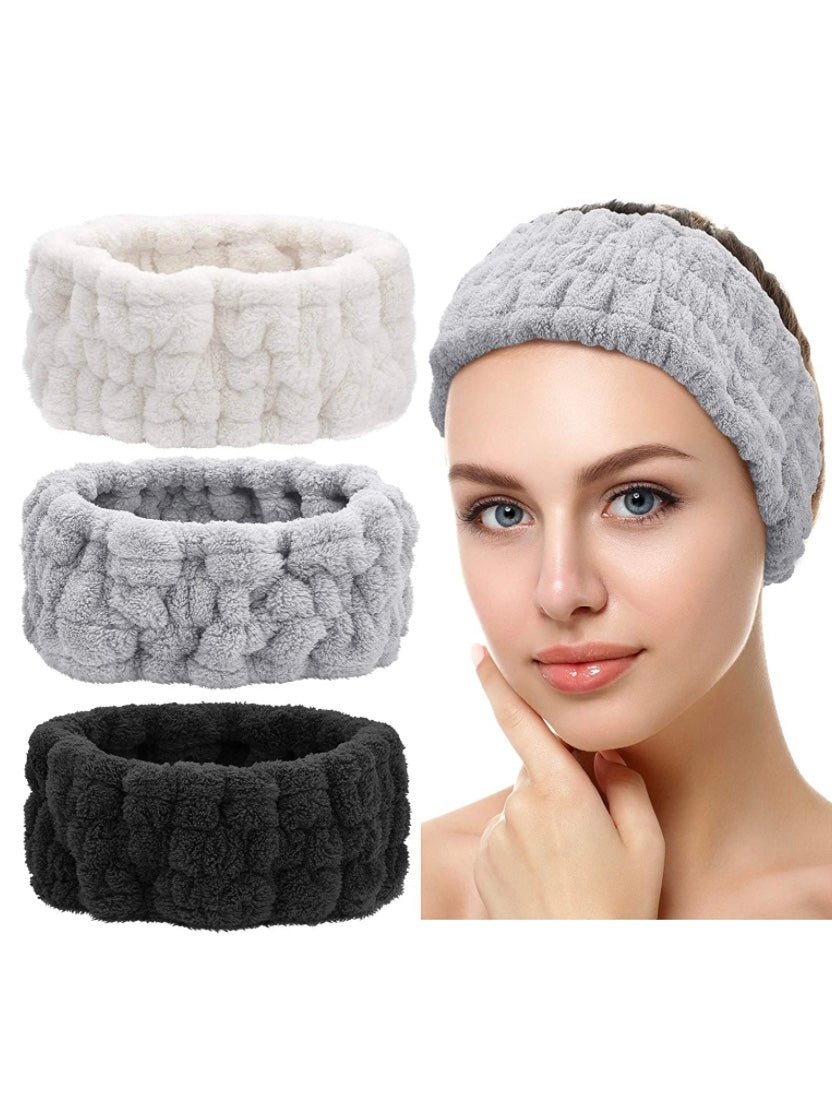 Gray, black and white padded facial headband - Wapas