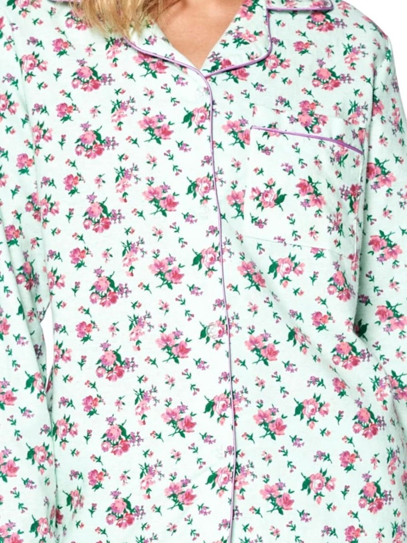 Light green and pink floral pijama set - Wapas