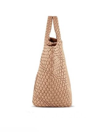 Peach faux leather boho handbag - Wapas
