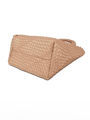 Peach faux leather boho handbag - Wapas