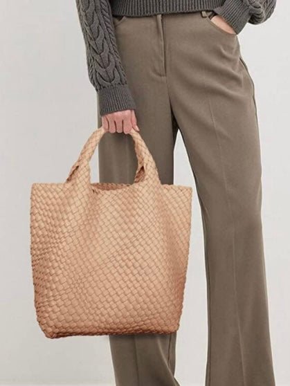 Peach faux leather boho handbag - Wapas