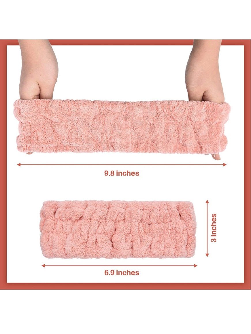 Pink, blue and beige padded facial headband - Wapas