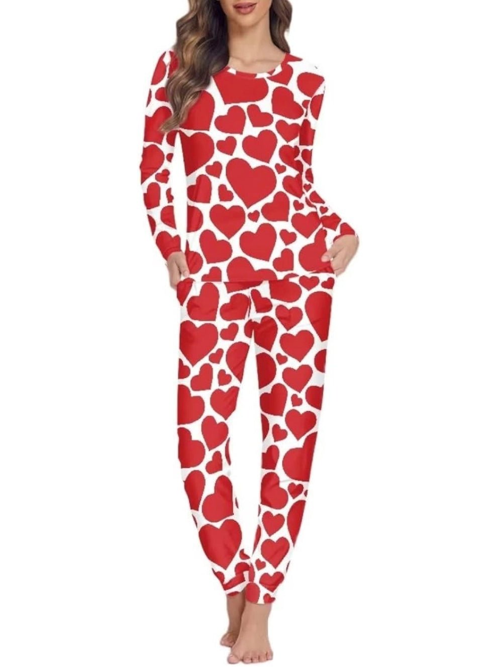 Red hearts pijama set - Wapas