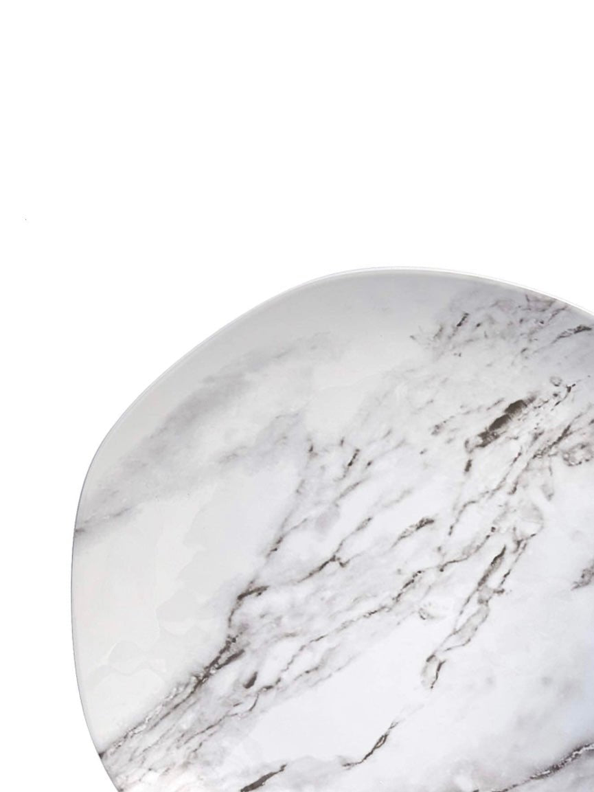 Set of 12 pieces white stone melamine tableware - Wapas