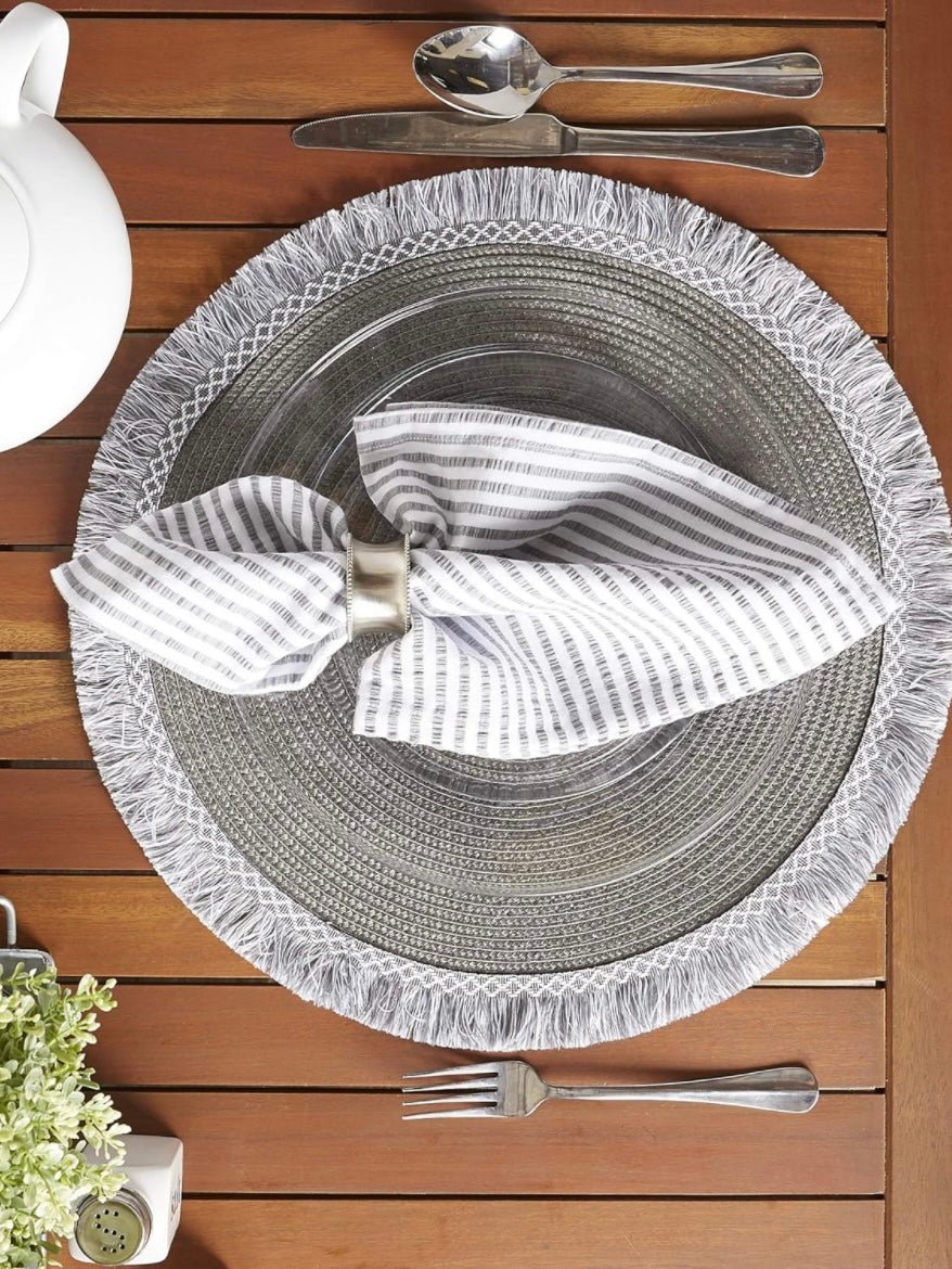 Set of 6 gray round placemats - Wapas