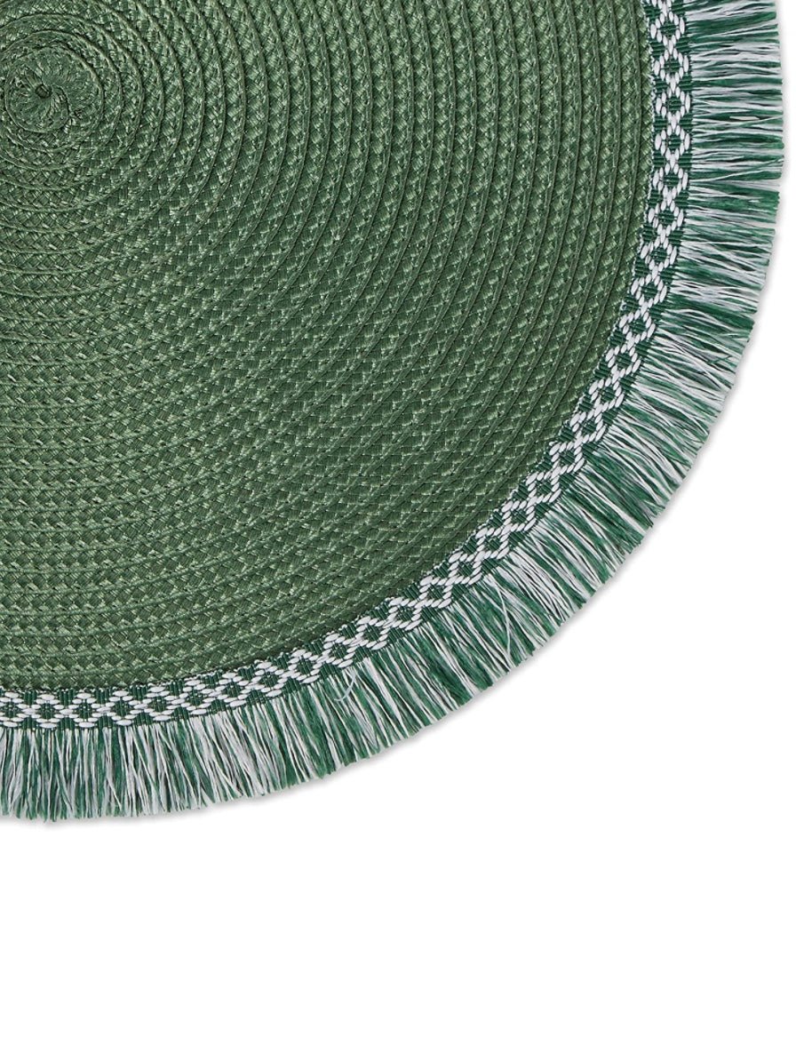 Set of 6 green round placemats - Wapas