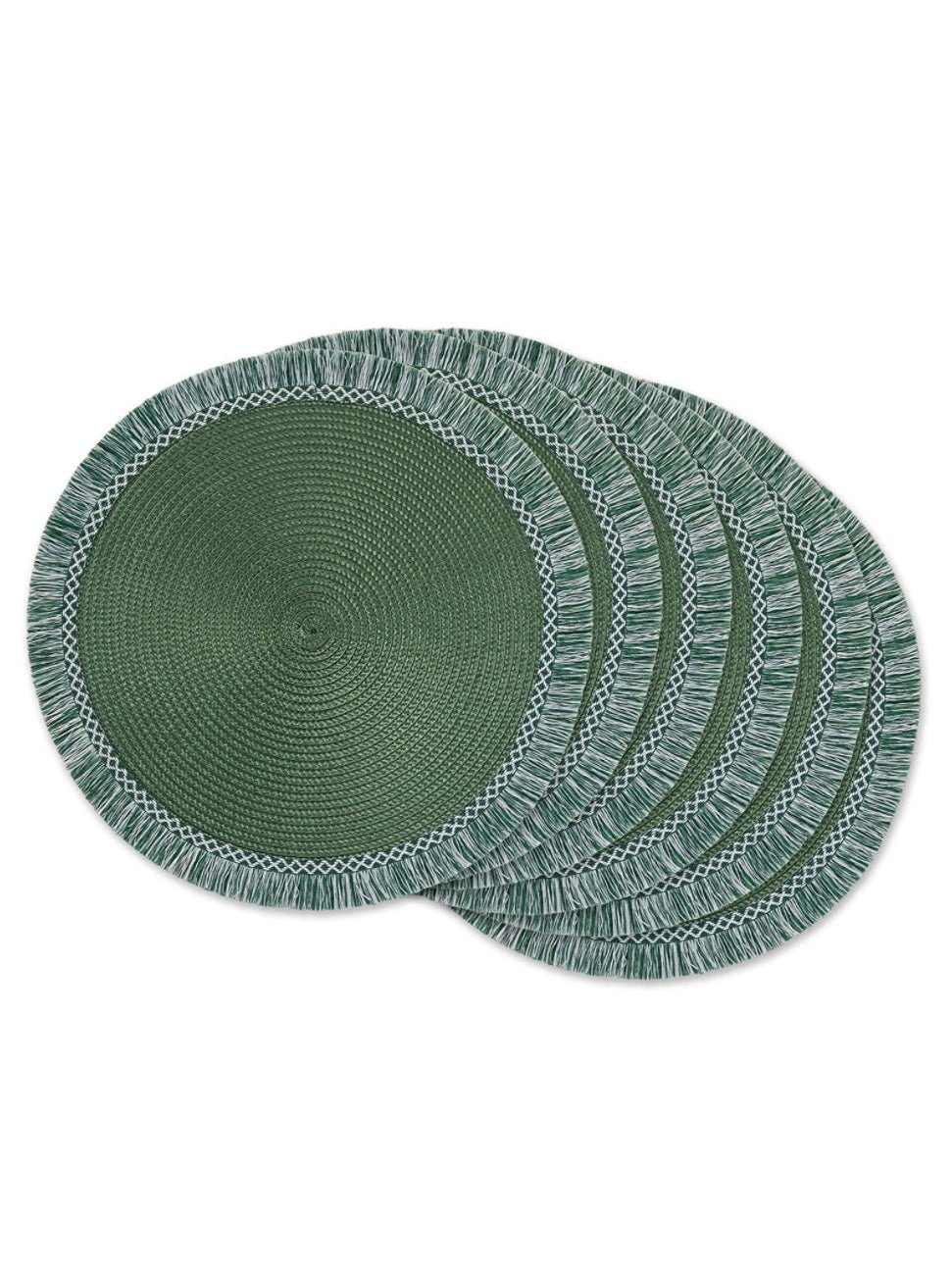 Set of 6 green round placemats - Wapas
