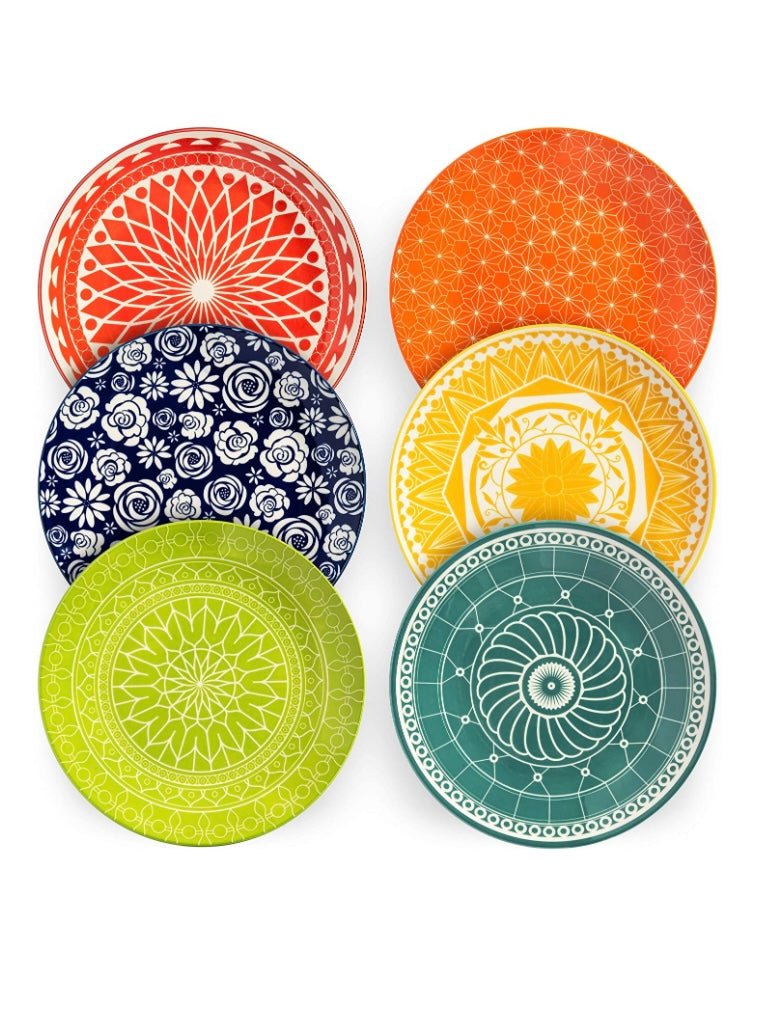 Set of 6 multicolored dinner plates Wapas