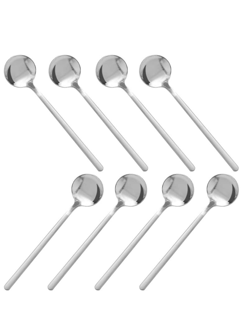 Set of 8 mini spoons silver modern cutlery - Wapas