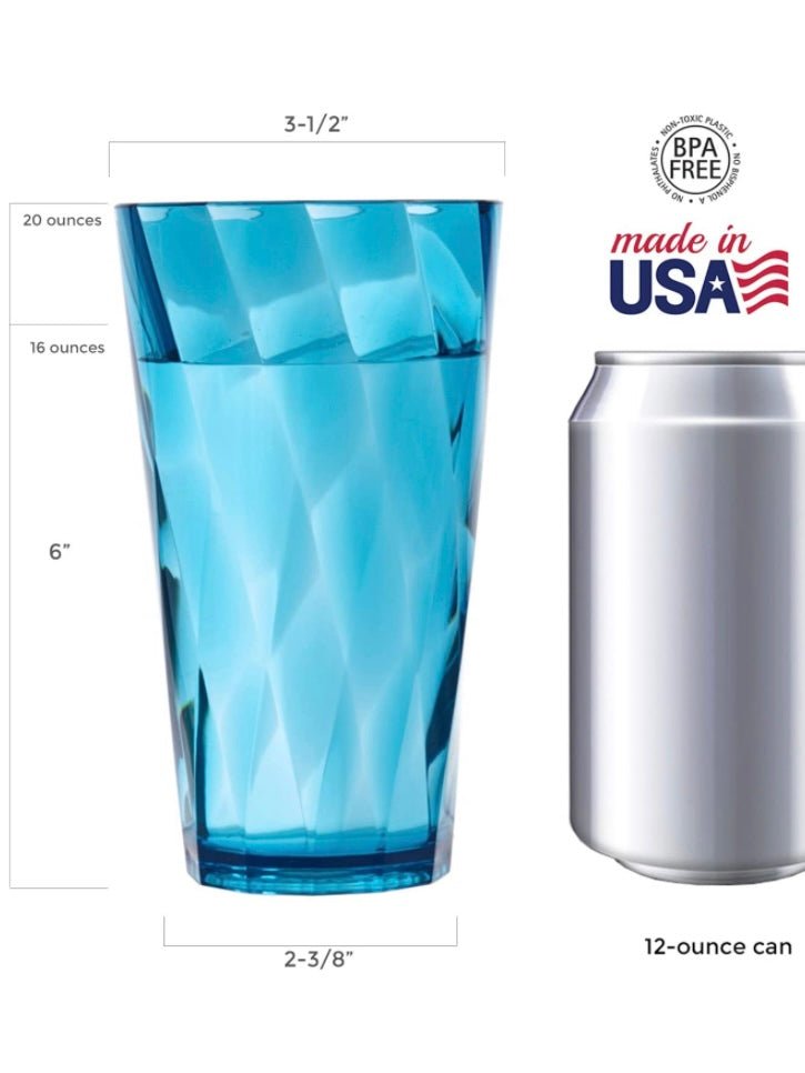 Set of 8 multicolored tall plastic cups - Wapas